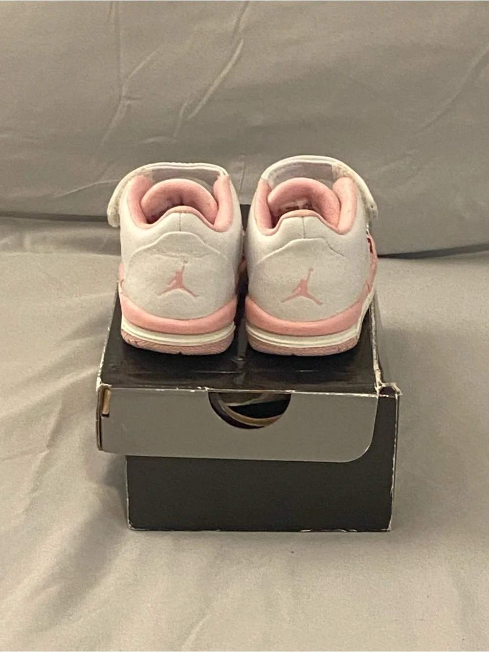 Jordan Baby & Walker White Pink Retro Elephant Print Shoes
